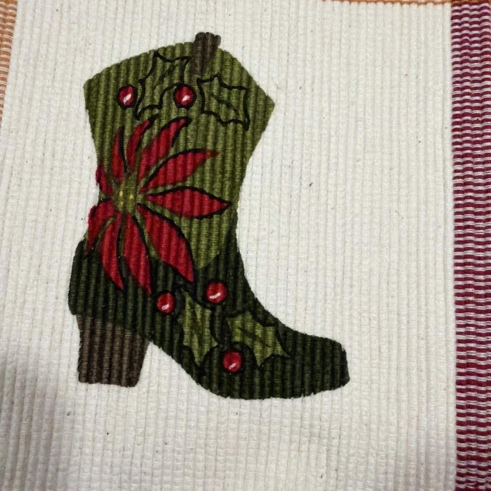 Set Of 4 Vintage St Nick Square Cowboy Western Christmas Placemats 001